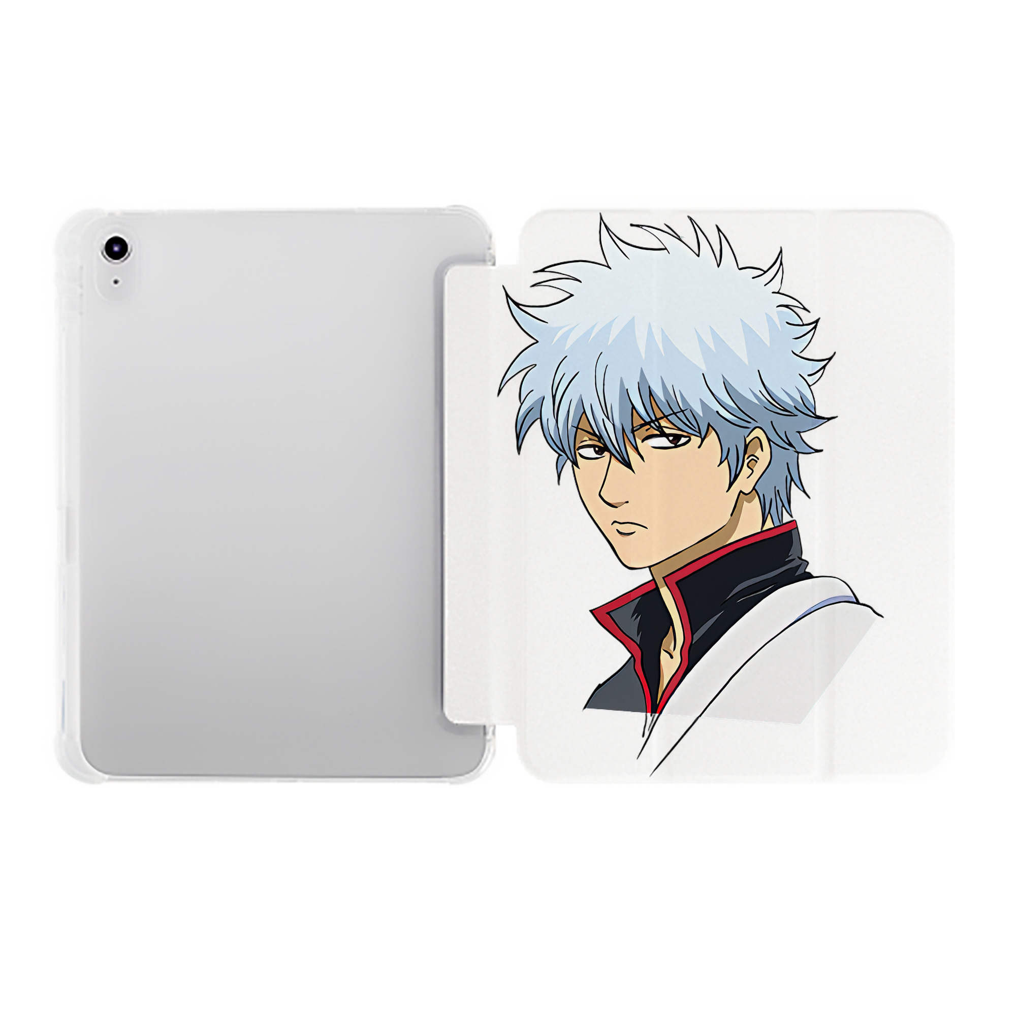 （画像用） ぎんたま 坂田銀時（さかたぎんとき） 神楽 志村新八（しむら しんぱち） GINTAMA Sakata Gintoki Kagura Shimura Shinpachi IPad ケース ペン収納付き 三つ折りスタンド PUレザー×シリコン 対応機種9.5/10.5/10.9インチ